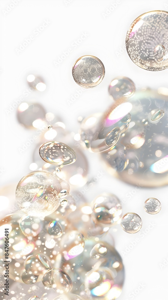 Shimmering Foam Bubbles Sparkling Like Diamonds on a Clean Background Shimmering Foam Bubbles Sparkling Like Diamonds on a Clean Background