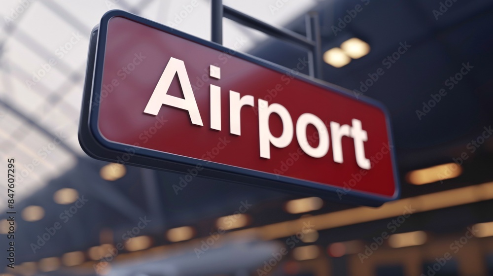 3D rendered isolated airport traffic sign. 3D rendered isolated airport traffic sign.