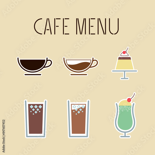 カフェメニューのアイコンセット