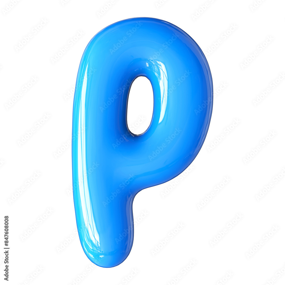 Blue 3D Font Letter P uppercase Blue 3D Font Letter P uppercase