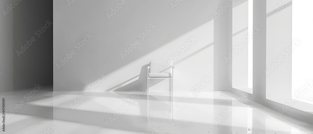 A minimalist interior featuring clean lines and a monochromatic color scheme A minimalist interior featuring clean lines and a monochromatic color scheme