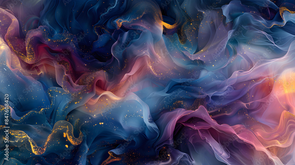 Obraz premium A mesmerizing abstract pattern of swirling watercolor shapes in vibrant.