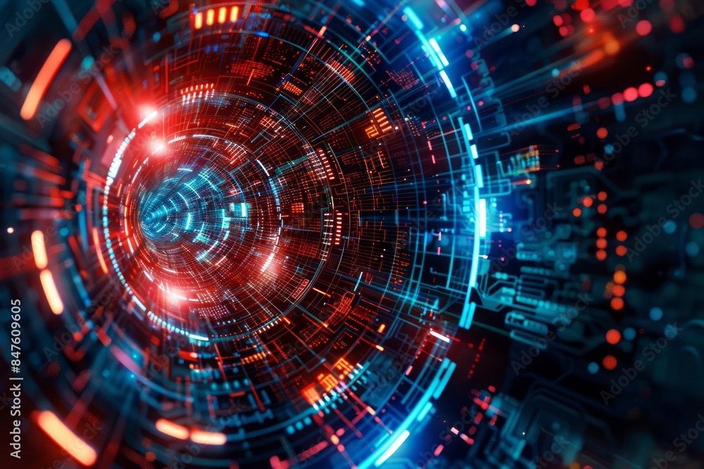 Advanced quantum computing elements embedded in a conceptual hightech background Advanced quantum computing elements embedded in a conceptual hightech background