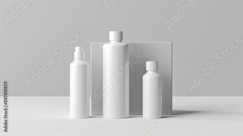 Cosmetic bottles mock up illustration generated by ai photo