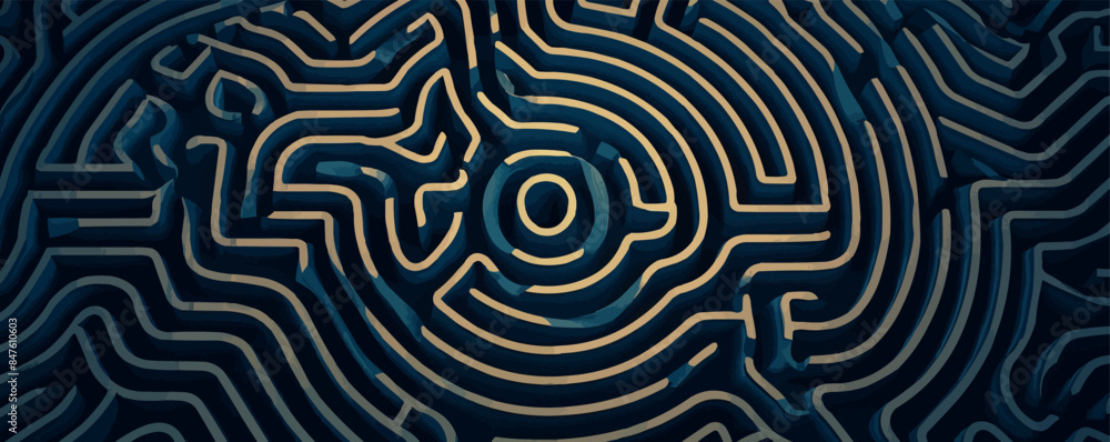 Intricate labyrinth maze challenging the mind and spirit. Vector flat minimalistic isolated illustration. Intricate labyrinth maze challenging the mind and spirit. Vector flat minimalistic isolated illustration.