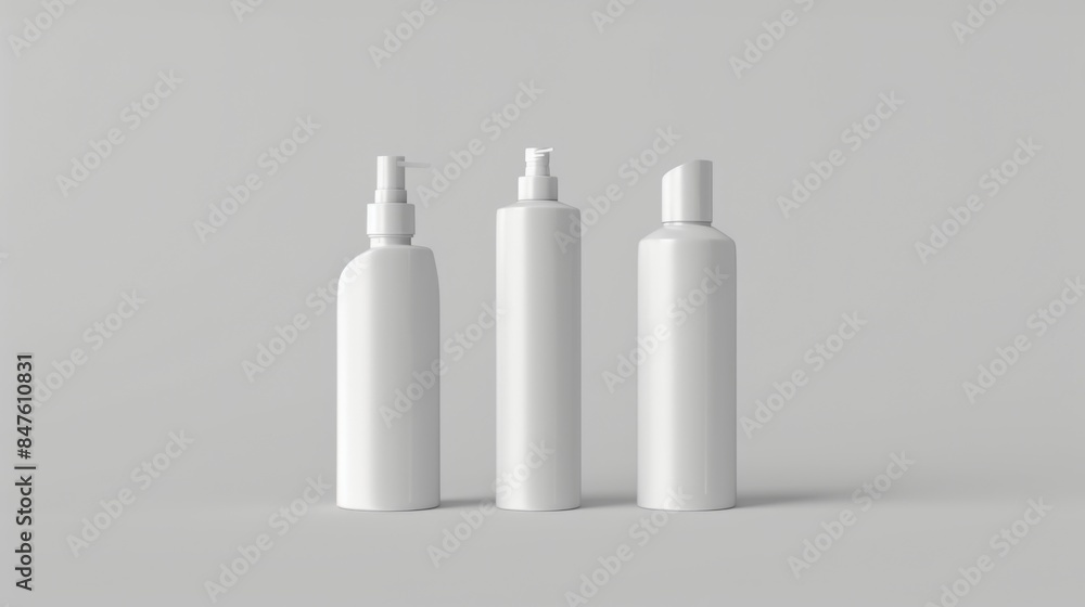 Cosmetic bottles mock up illustration generated by ai Cosmetic bottles mock up illustration generated by ai