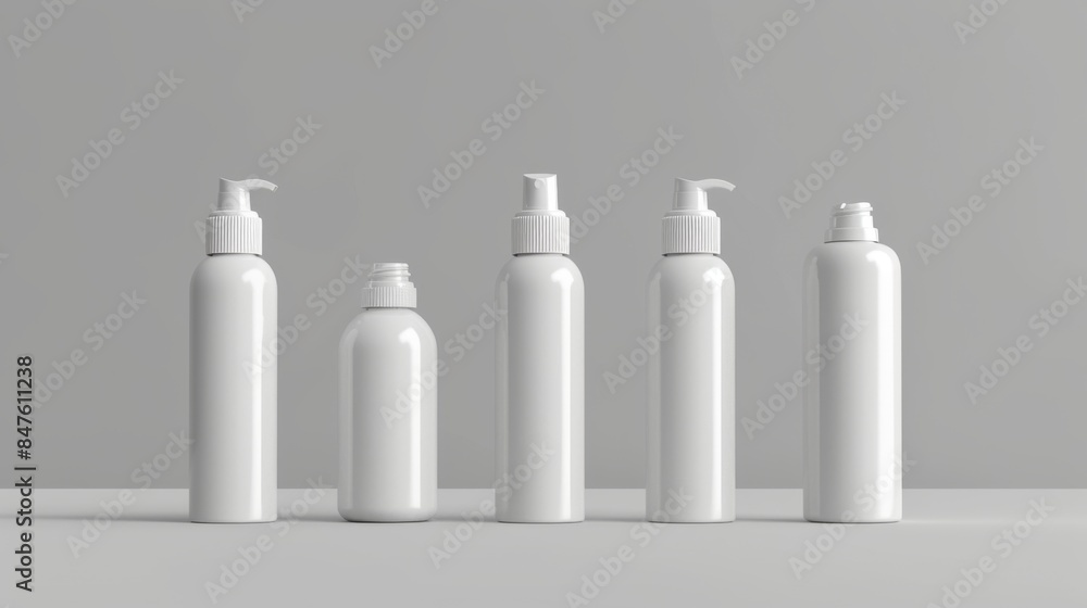 Cosmetic bottles mock up illustration generated by ai Cosmetic bottles mock up illustration generated by ai