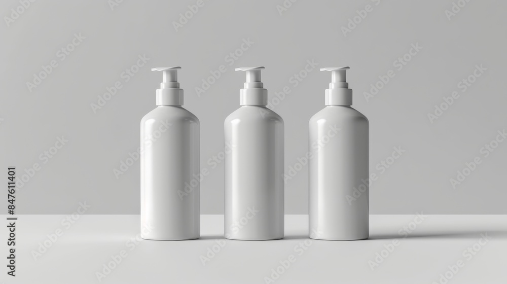 Cosmetic bottles mock up illustration generated by ai Cosmetic bottles mock up illustration generated by ai