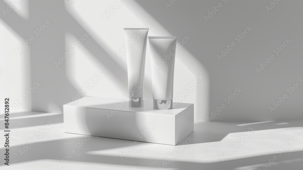 Cosmetic tubes mock up illustration generated by ai Cosmetic tubes mock up illustration generated by ai
