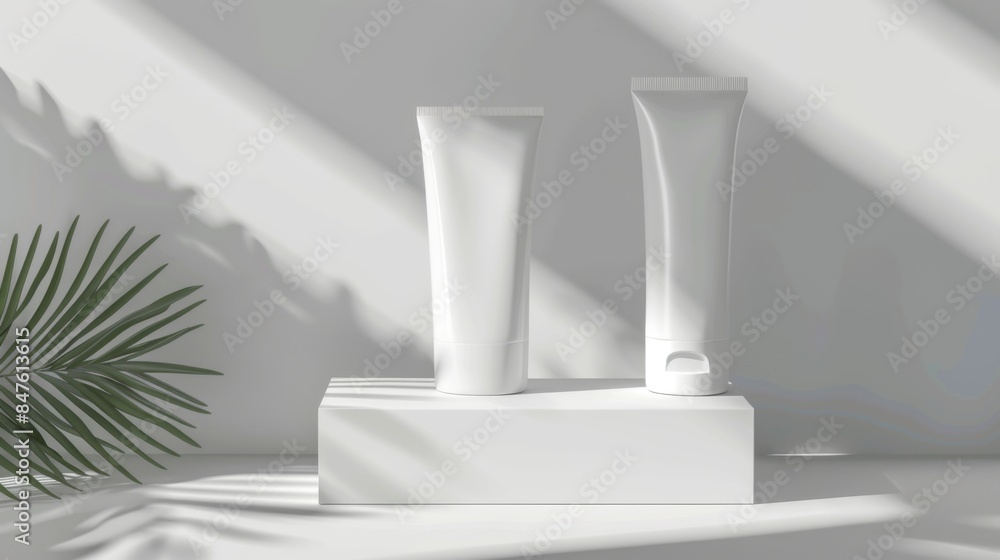 Cosmetic tubes mock up illustration generated by ai Cosmetic tubes mock up illustration generated by ai