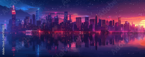 Dazzling aurora borealis painting the polar sky with ethereal ribbons of light. Vector flat minimalistic isolated illustration.