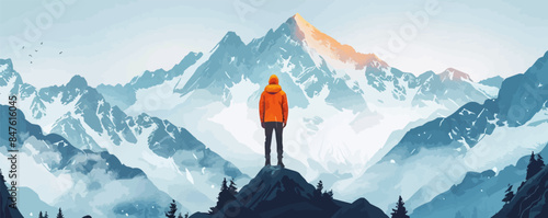 Inspirational poster with a motivating quote. Vector flat minimalistic isolated illustration.