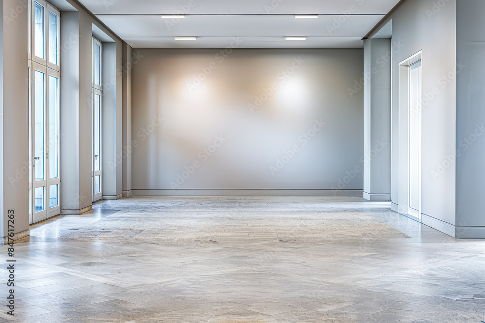 Obraz premium Empty office space with minimal furniture and copy space for text.
