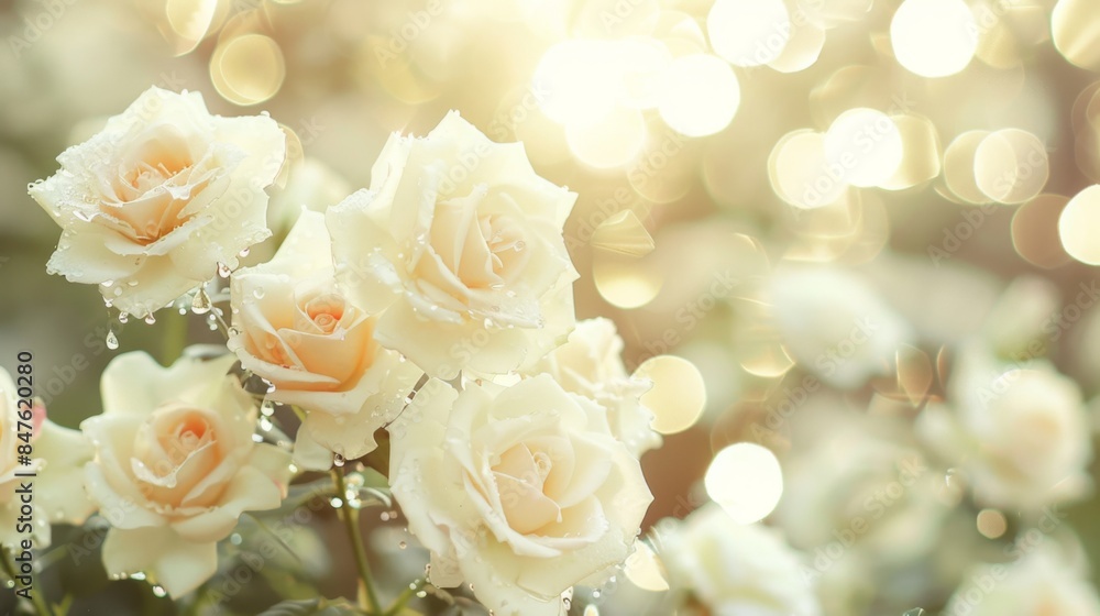 Bokeh light effect with flowers background generated by ai Bokeh light effect with flowers background generated by ai