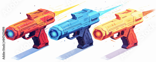 Toy lasers on a white background. Vector flat minimalistic isolated