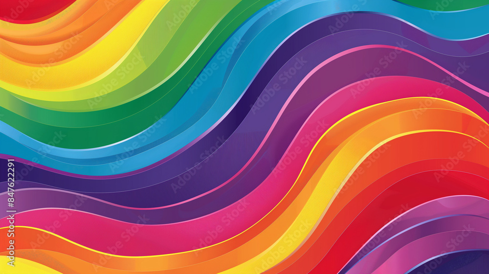 A colorful wave with a rainbow background A colorful wave with a rainbow background