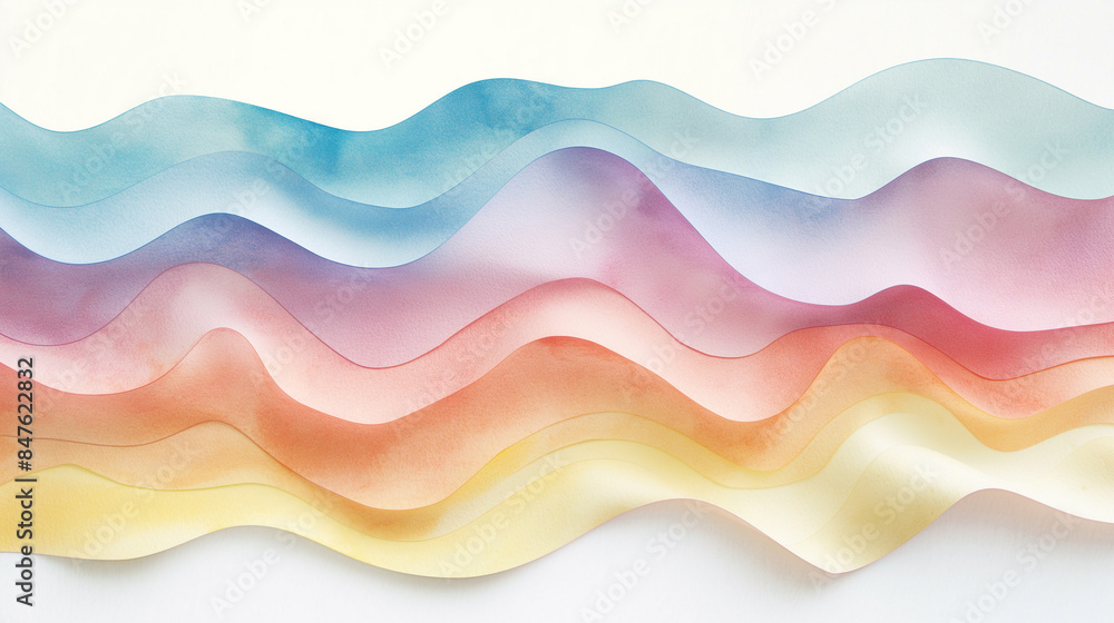 A colorful wave of paper is shown in the image A colorful wave of paper is shown in the image