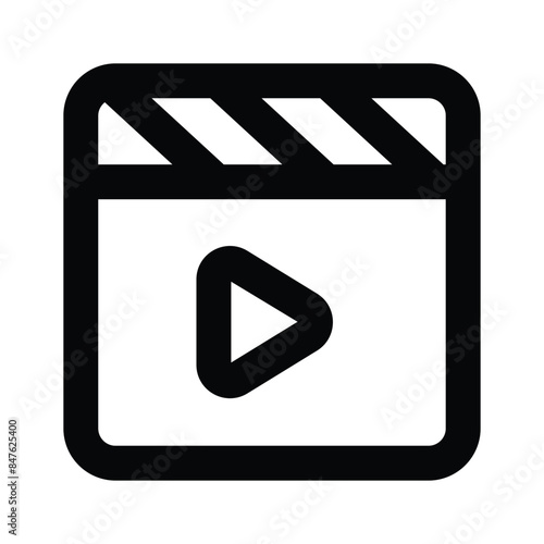 Movie clapper board, filmmaking device icon in modern style, ready to use vector