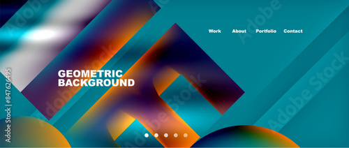 Various colorful geometric shapes abstract web template with gradients and light blur effects. Vector Illustration For Wallpaper, Banner, Background, Card, Book Illustration, landing page