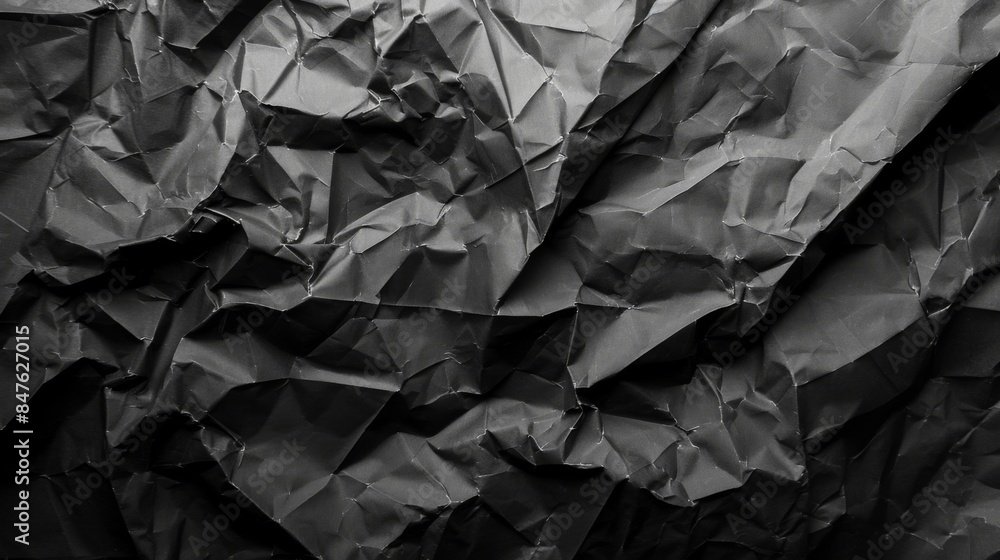 Crumpled dark paper background illustration generared by ai Crumpled dark paper background illustration generared by ai