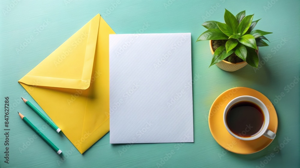 Let your ideas shine brighter than the summer sun on this inviting letter paper mockup without text Let your ideas shine brighter than the summer sun on this inviting letter paper mockup without text