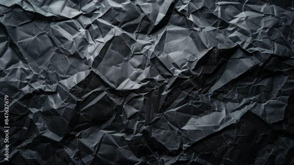Crumpled dark paper background illustration generared by ai Crumpled dark paper background illustration generared by ai