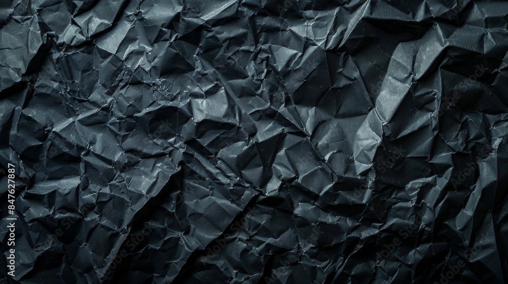 Crumpled dark paper background illustration generared by ai Crumpled dark paper background illustration generared by ai