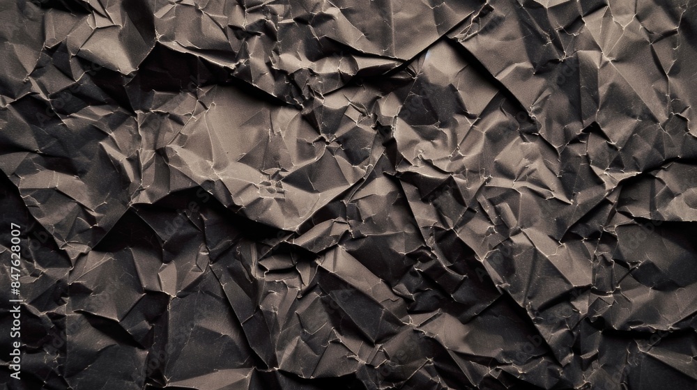 Crumpled dark paper background illustration generared by ai Crumpled dark paper background illustration generared by ai
