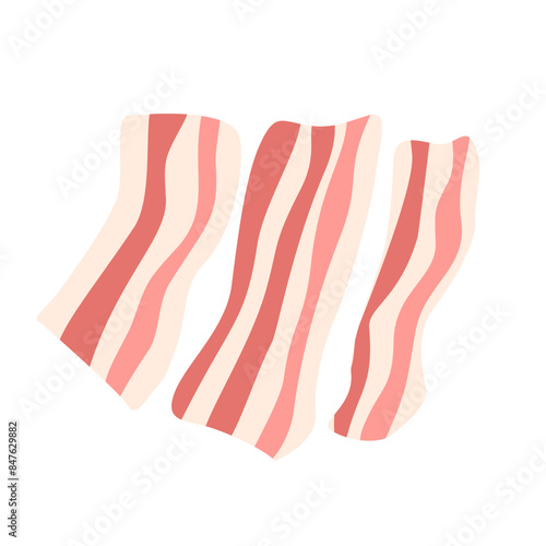 Bacon Strips flat Vector Illustration