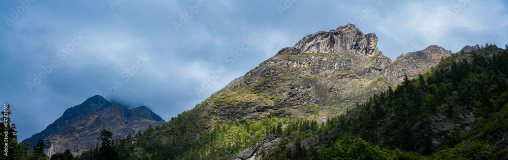 Snow Capped Nanda Devi and Valley of Flowers National Parks Panorama Photography Snow Capped Nanda Devi and Valley of Flowers National Parks Panorama Photography