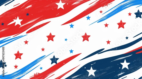 Red, White, and Blue Stars Abstract Pattern