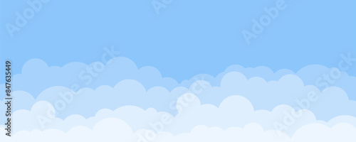 Blue sky and clouds vector with copyspace