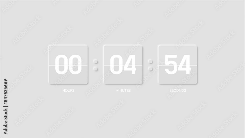 Countdown Minimal Embossed 3d Flat Design Rounded Timer 5 Minutes Animation 4K Footage Motion Video Countdown Minimal Embossed 3d Flat Design Rounded Timer 5 Minutes Animation 4K Footage Motion Video