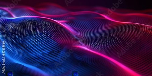 3D rendering. Abstract futuristic neon background. Round red and blue lines that glow in the dark. UV spectrum. Cyberspace. Simple wallpapers, high-definition wallpapers, backgrounds, generated by AI.