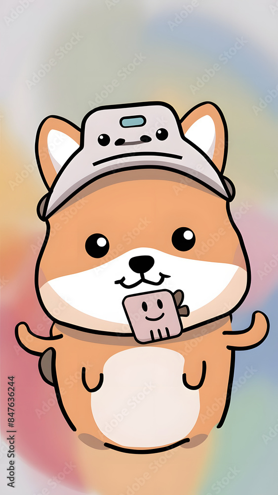 Naklejka premium cartoon shiba