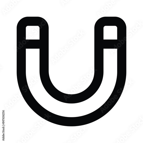 Physics magnet icon in flat style, scalable vector of attraction