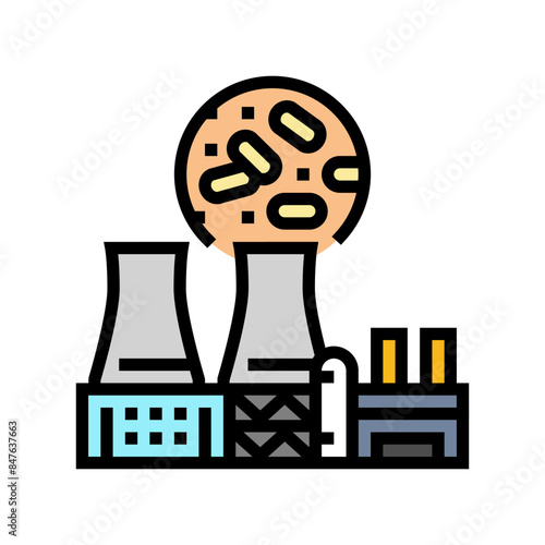 power station wood pellets color icon vector. power station wood pellets sign. isolated symbol illustration