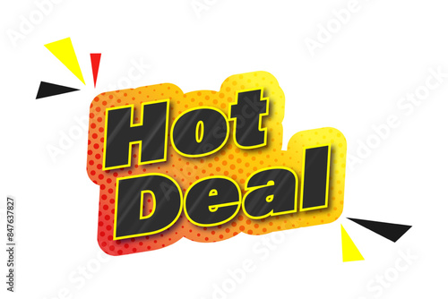 Vector illustration of hot deal sticker label on transparent background