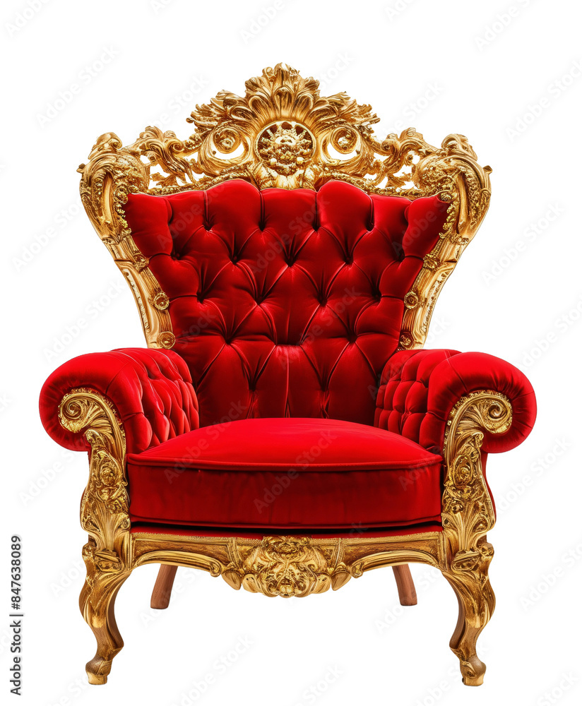 luxury and success red King armchair transparent background PNG luxury and success red King armchair transparent background PNG