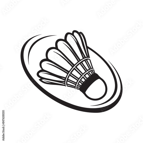 Illustration of shuttlecock with saturn ring