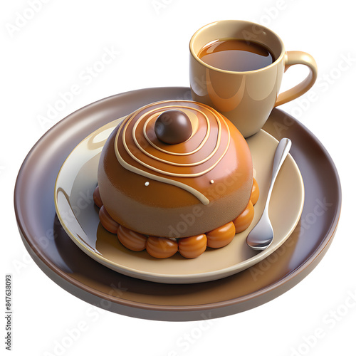 3d rener of A Mont Blanc dessert with chestnut cream photo