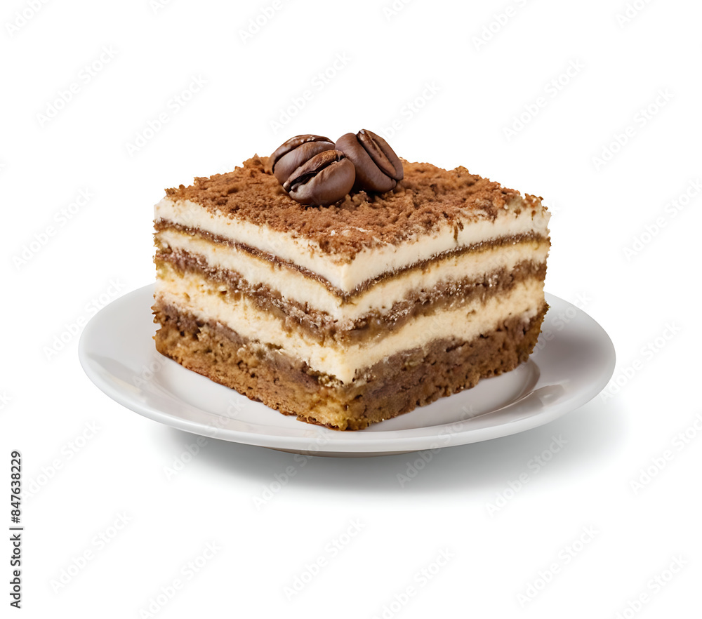 A delicious slice of tiramisu, the classic Italian dessert. Perfect for food blogs, restaurant menus, or recipe websites A delicious slice of tiramisu, the classic Italian dessert. Perfect for food blogs, restaurant menus, or recipe websites