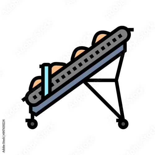 conveyor wood pellets color icon vector. conveyor wood pellets sign. isolated symbol illustration