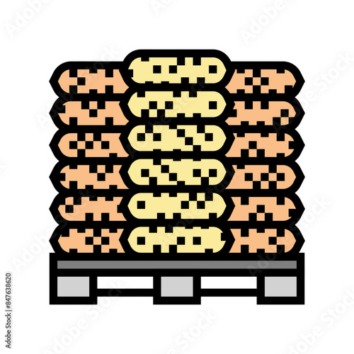 packaging wood pellets color icon vector. packaging wood pellets sign. isolated symbol illustration
