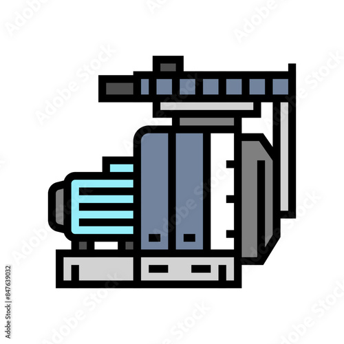 pressing wood pellets color icon vector. pressing wood pellets sign. isolated symbol illustration
