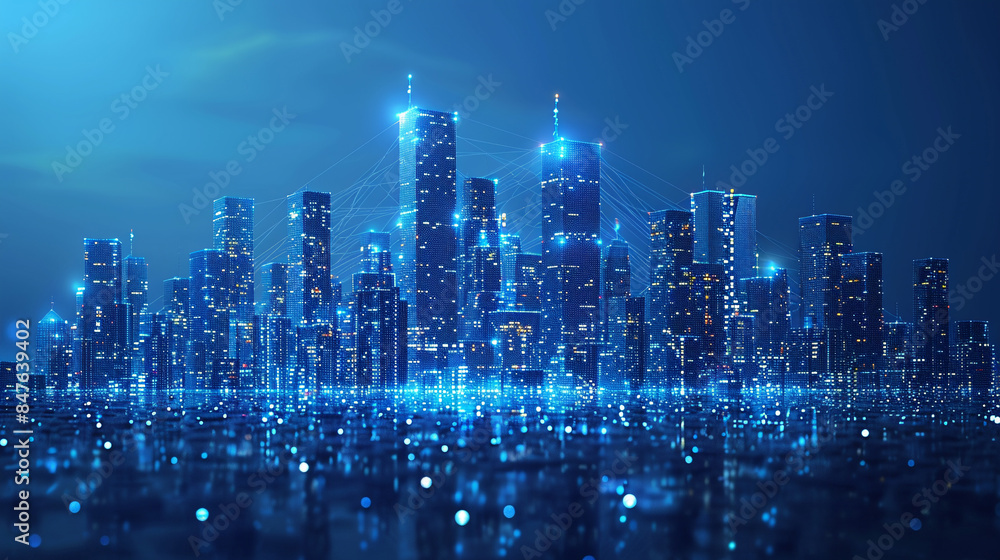 Panorama of the night city. Panorama of the night city.