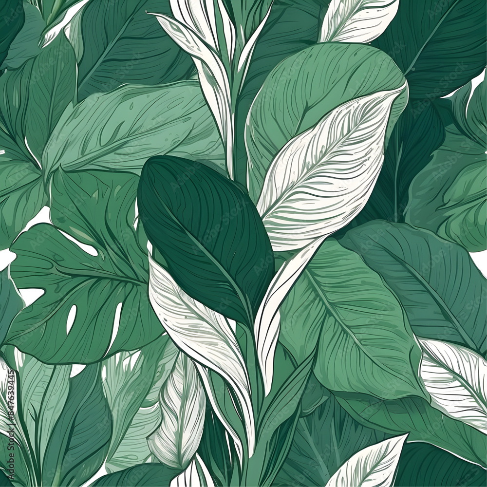 seamless pattern with leaves, vector ready for design seamless pattern with leaves, vector ready for design
