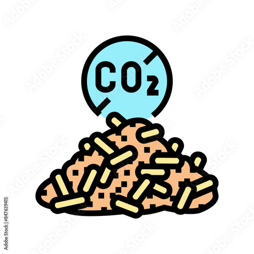 carbon neutral wood pellets color icon vector. carbon neutral wood pellets sign. isolated symbol illustration