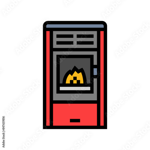 stove wood pellets color icon vector. stove wood pellets sign. isolated symbol illustration