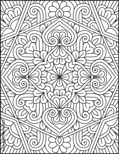 Wallpaper Mural Hand- Drawn Mandala Coloring Page | Mandala Coloring Page For Adults | Floral Mandala Coloring Page Torontodigital.ca